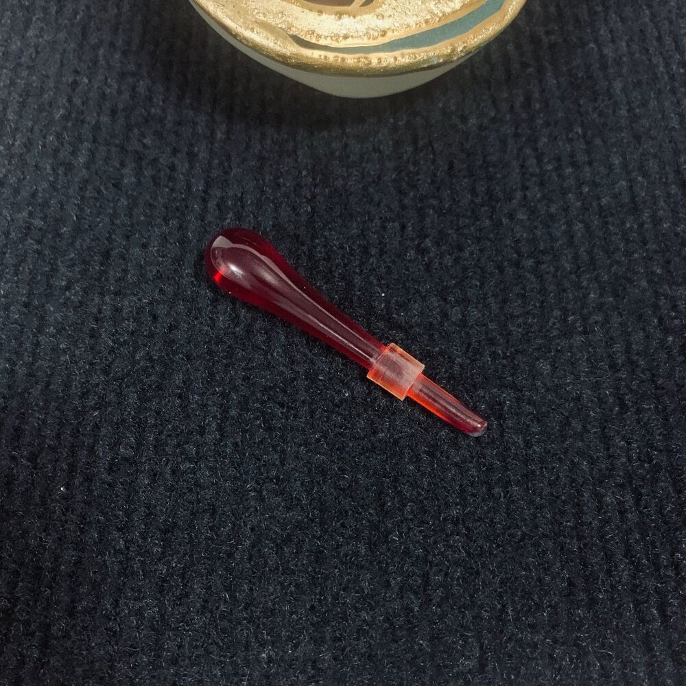 Vintage Punto Arte Italy Frosted Glass Red Gold Textured Perfume Bottle Stopper - Picture 6 of 10